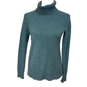 NICOLE MILLER SWEATER TURTLENECK CASHMERE BLUE SIZE S
